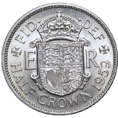 UK Half Crown 1959 Value