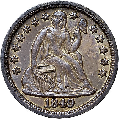 Dime 1849 Value