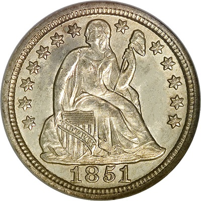 Dime 1851 Value