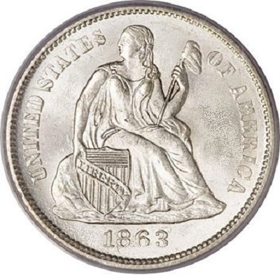 Dime 1863 Value