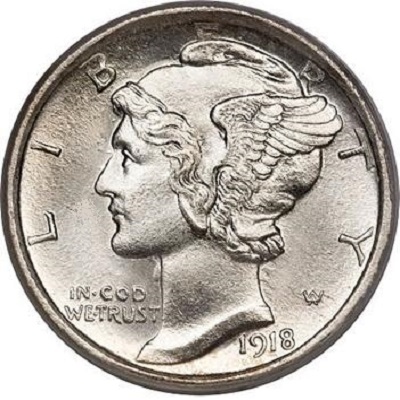 US 1918 Dime Value