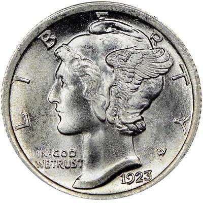 US 1923 Dime Value