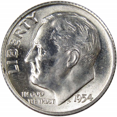 US 1954 Dime Value