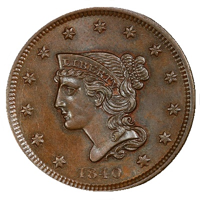 One Cent 1840 Value