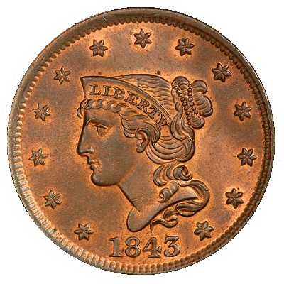 One Cent 1843 Value