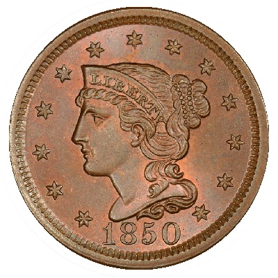 One Cent 1850 Value