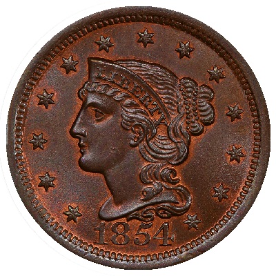 One Cent 1854 Value